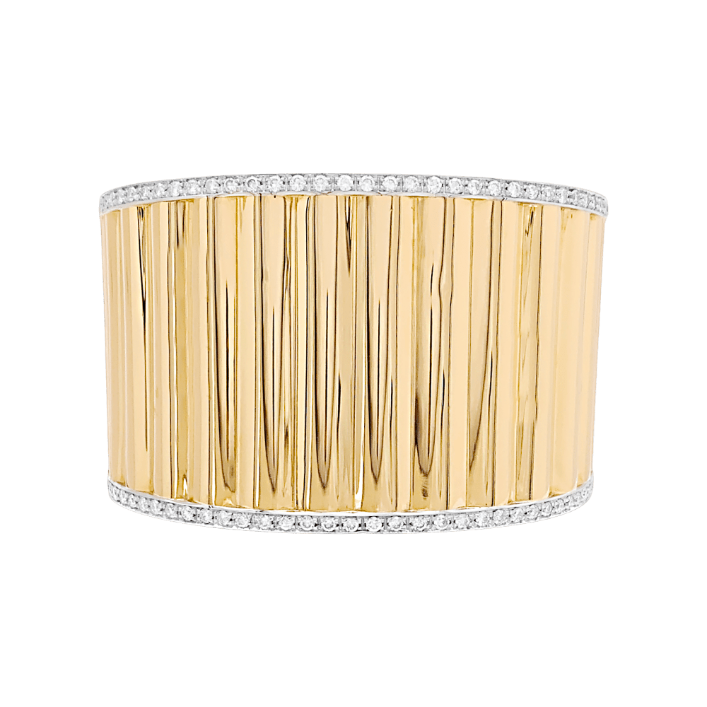 Bracelet manchette en or jaune et diamants - Castafiore