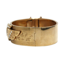 Bracelet Manchette en or jaune et perles - Castafiore