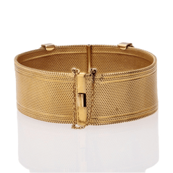 Bracelet Manchette en or jaune et perles - Castafiore