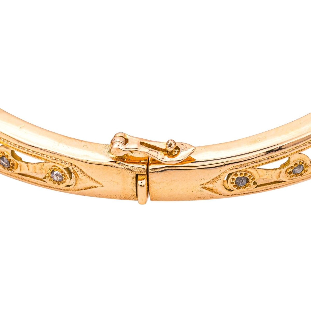 Bracelet Manchette en or rose, émail, émeraudes et diamants - Castafiore
