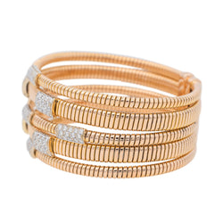 Bracelet Manchette en or rose et diamant - Castafiore