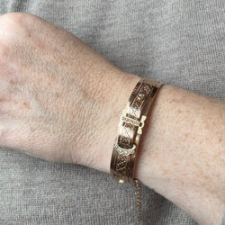 Bracelet Manchette en or rose et perles - Castafiore