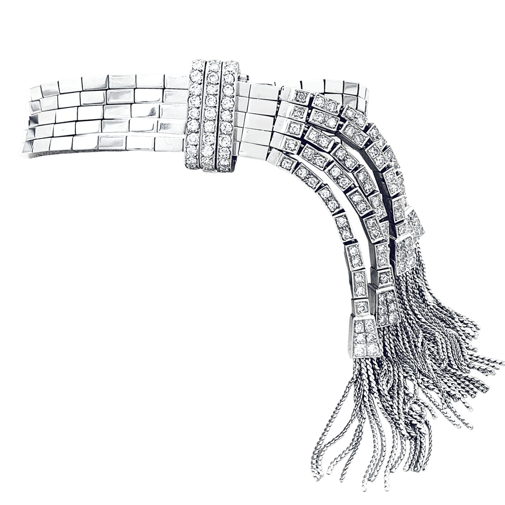 Bracelet Manchette en platine et diamants - Castafiore