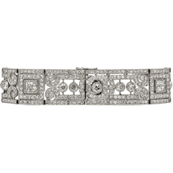 Bracelet Manchette en platine et diamants - Castafiore