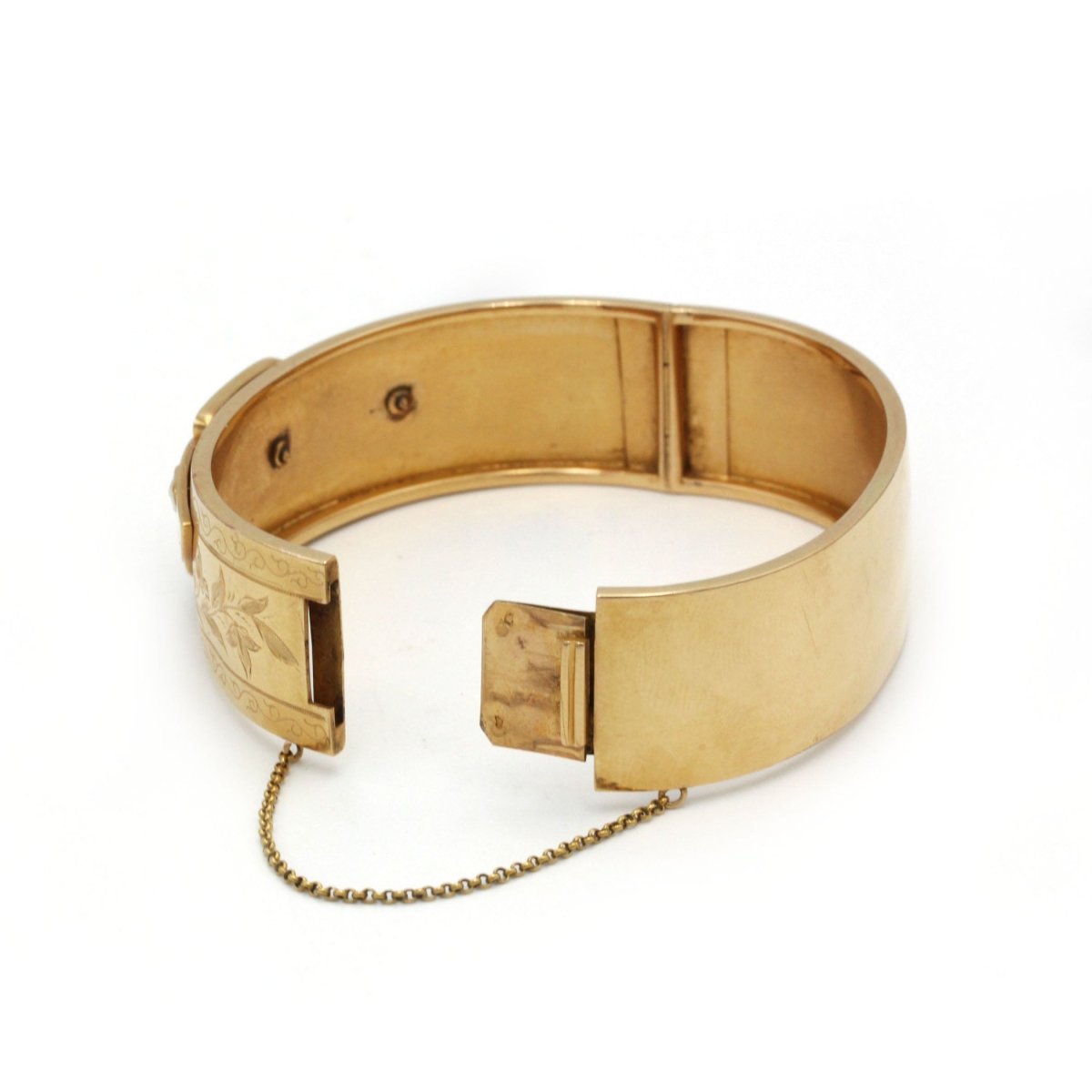 Bracelet Manchette Esclave - Or jaune & Demi - perles - Castafiore