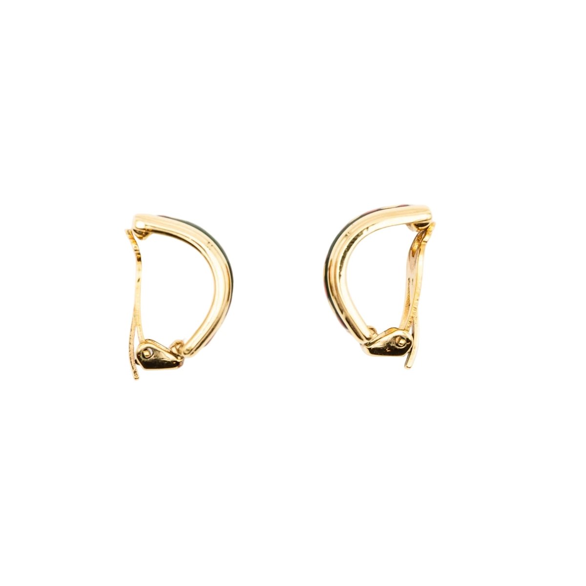 Bracelet Manchette et Boucles d'oreilles Clips HERMÈS en métal doré et émail - Castafiore
