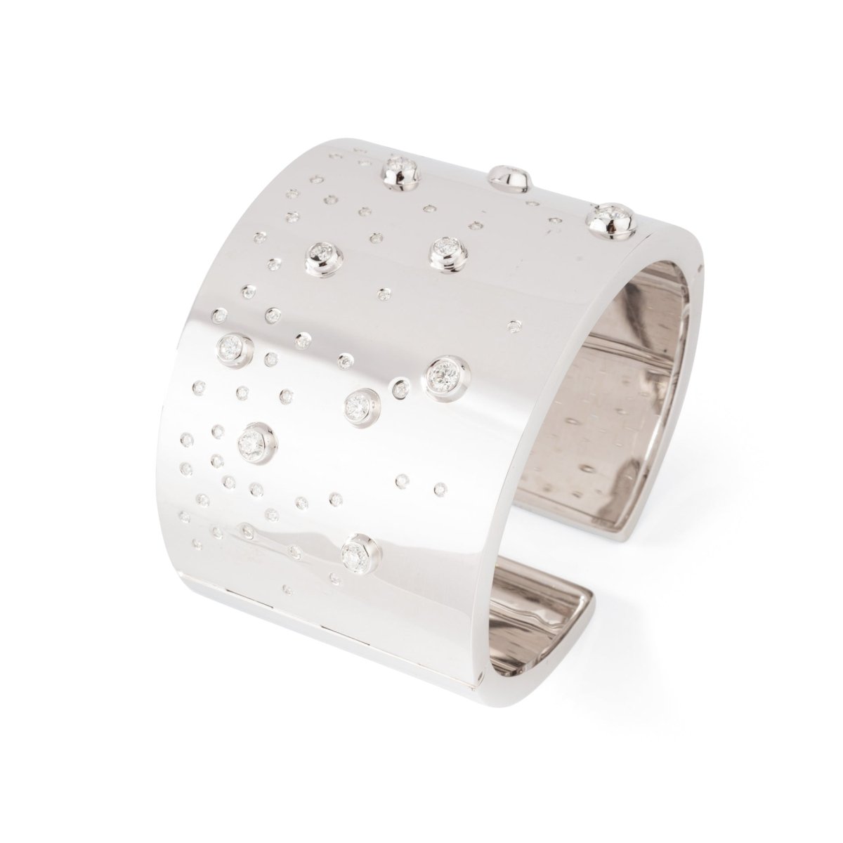 Bracelet Manchette FRED en or blanc et diamants - Castafiore