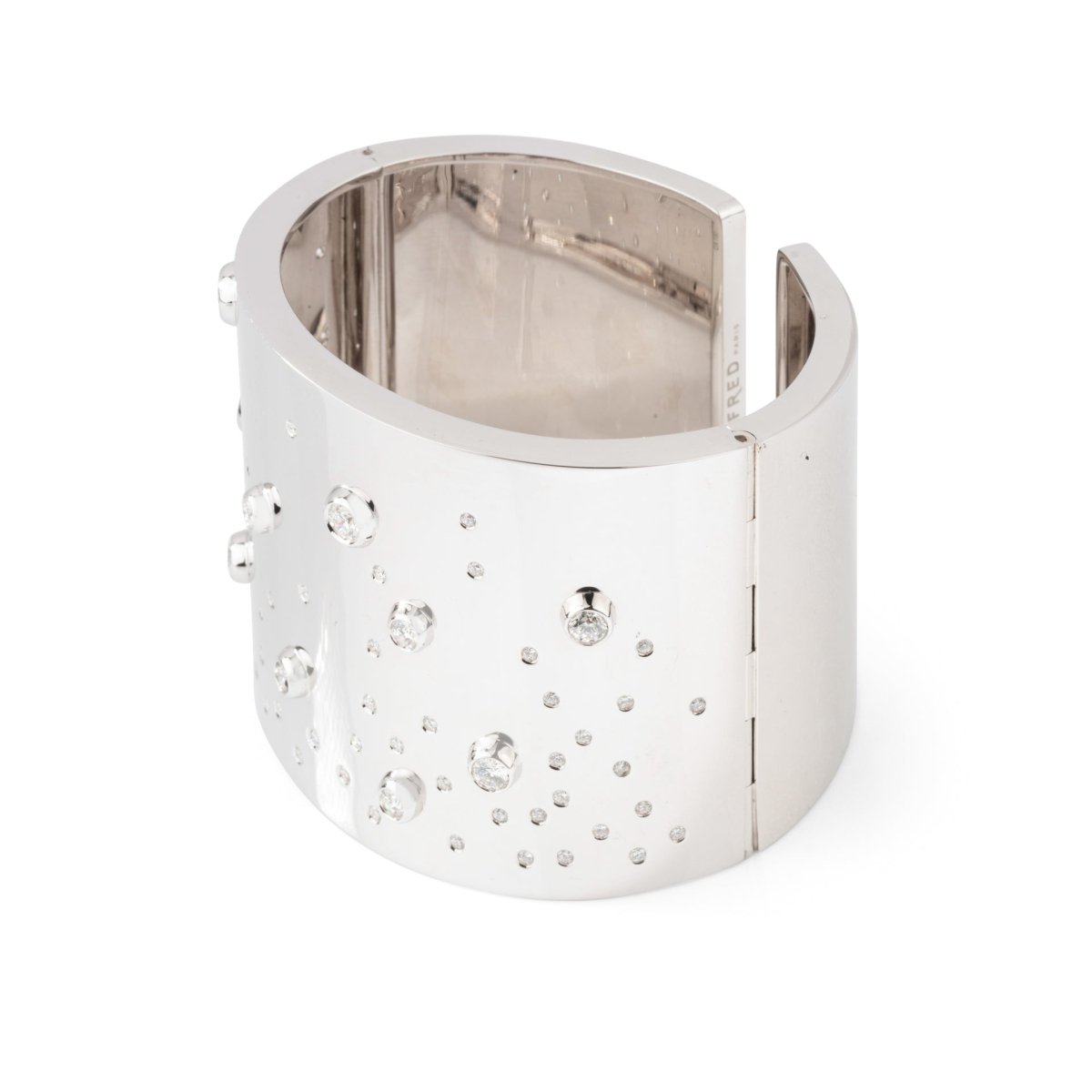 Bracelet Manchette FRED en or blanc et diamants - Castafiore