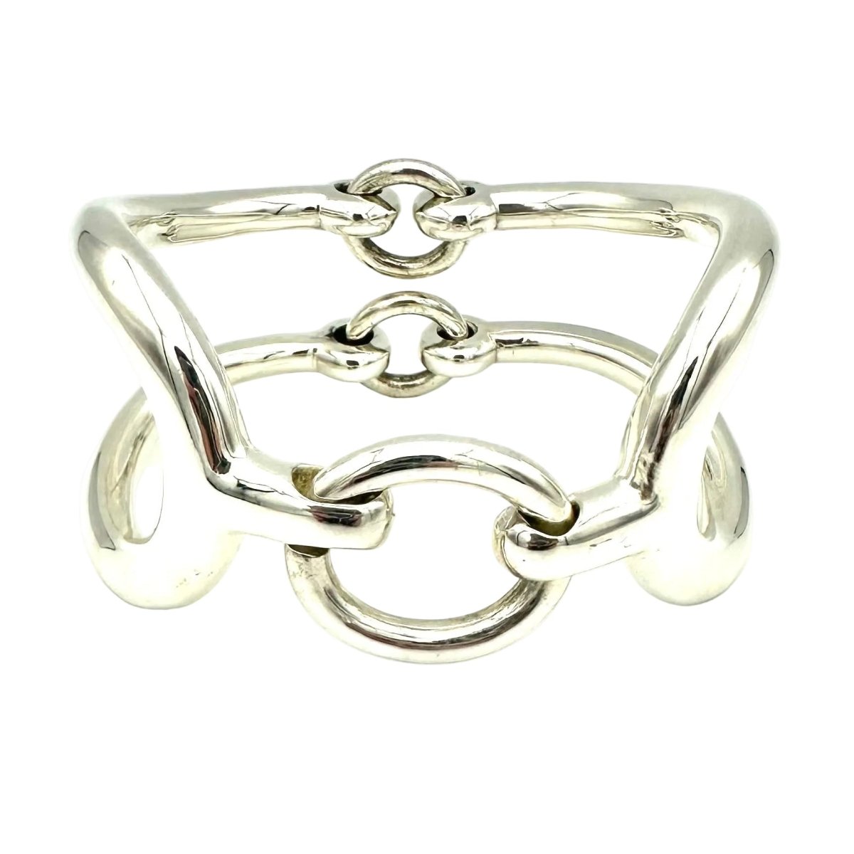 Bracelet Manchette HERMÈS "Arabesque" en argent - Castafiore