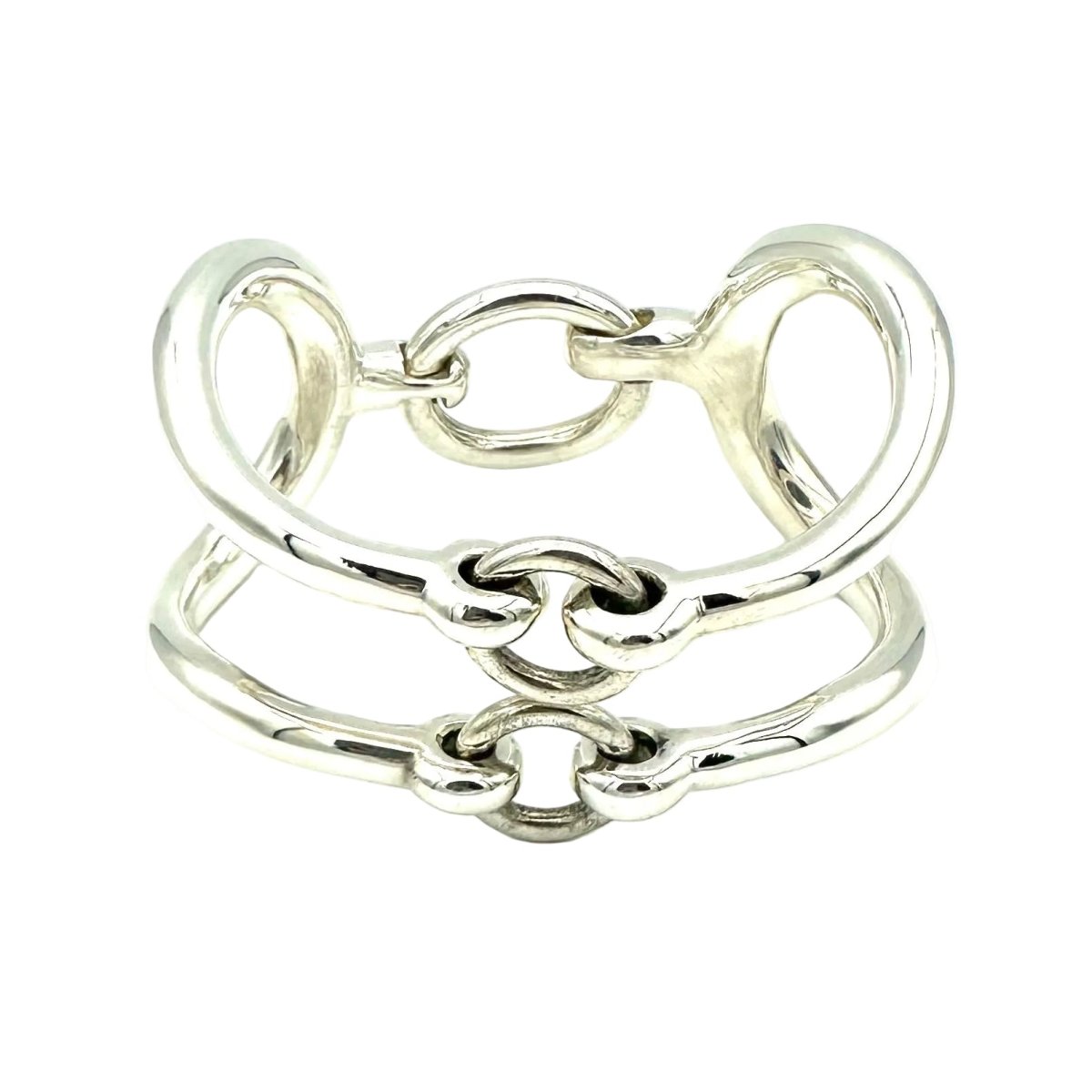 Bracelet Manchette HERMÈS "Arabesque" en argent - Castafiore