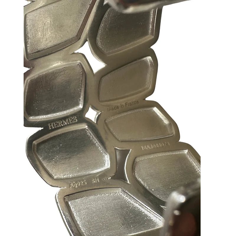 Bracelet Manchette HERMÈS "Niloticus" en argent - Castafiore