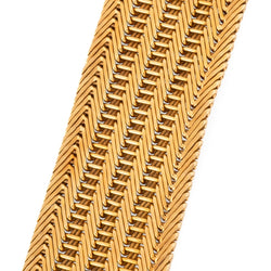 Bracelet Manchette maille épi en or jaune - Castafiore