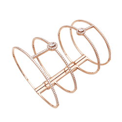 Bracelet Messika, "Glam'Azone", rose gold, diamonds.