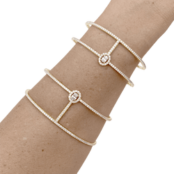 Bracelet Messika, "Glam'Azone", rose gold, diamonds.