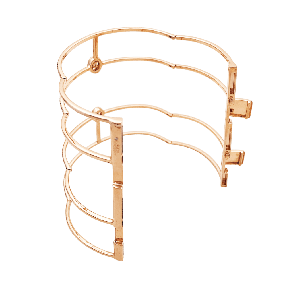 Bracelet Messika, "Glam'Azone", rose gold, diamonds.