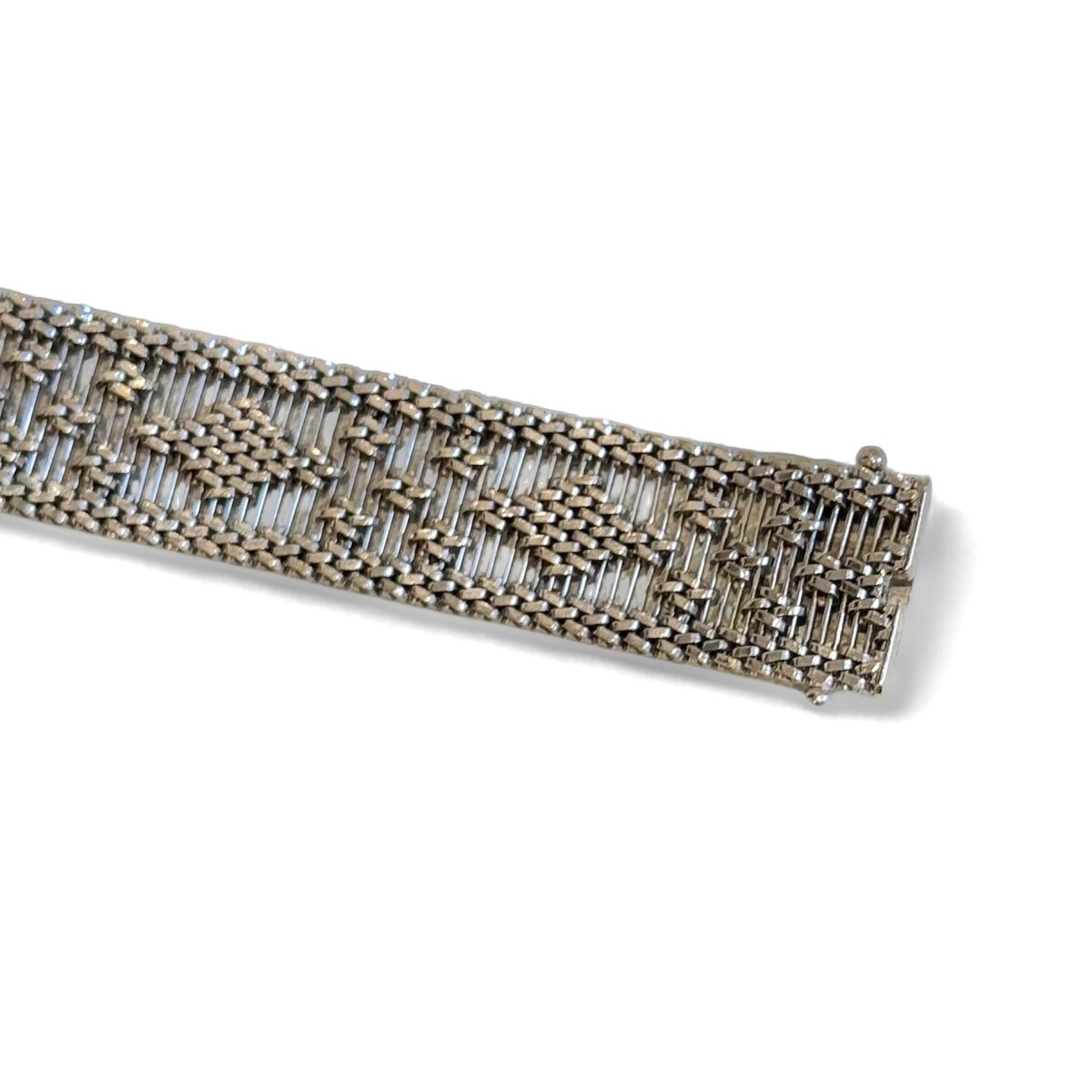 Bracelet manchette tissé or gris - Castafiore