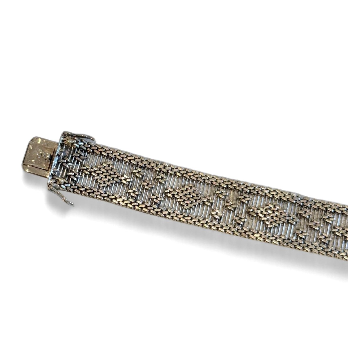 Bracelet manchette tissé or gris - Castafiore