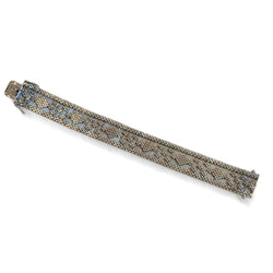 Bracelet manchette tissé or gris - Castafiore