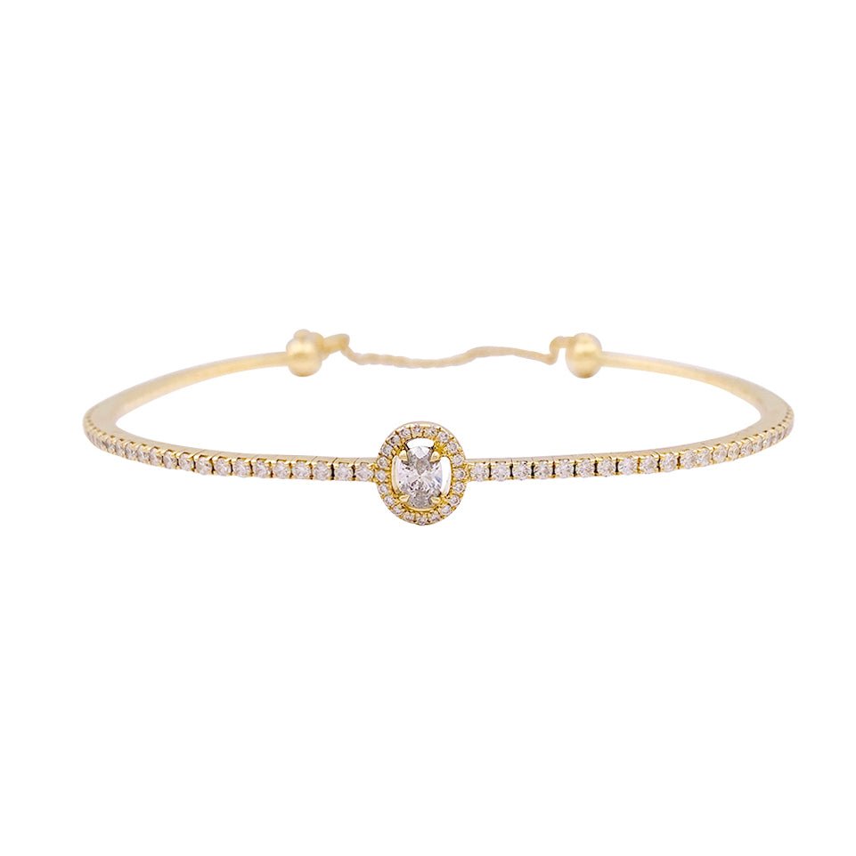 Bracelet Messika, "Glam'Azone", or jaune et diamants. - Castafiore