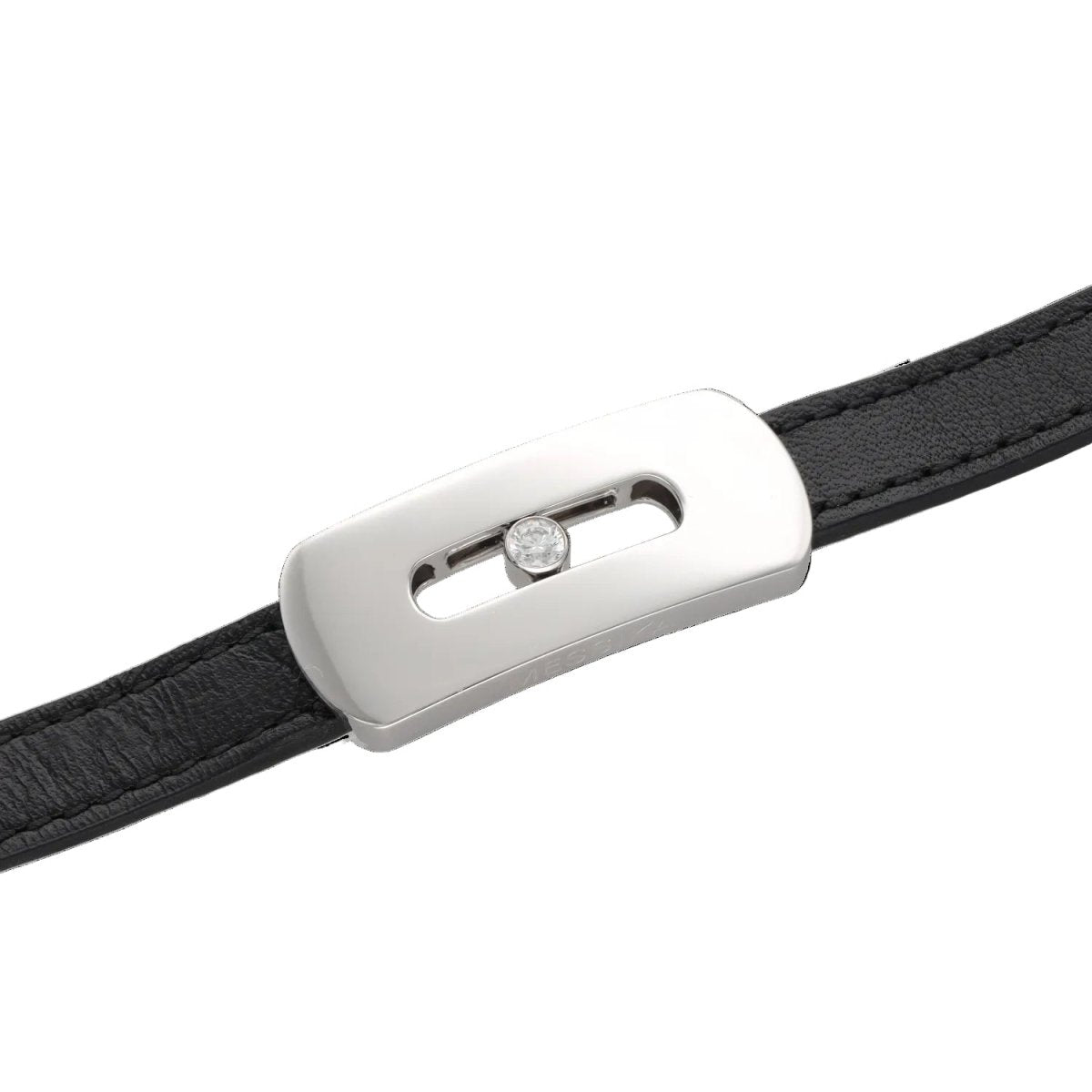 Bracelet MESSIKA "My Move XXL" en or blanc et cuir - Castafiore