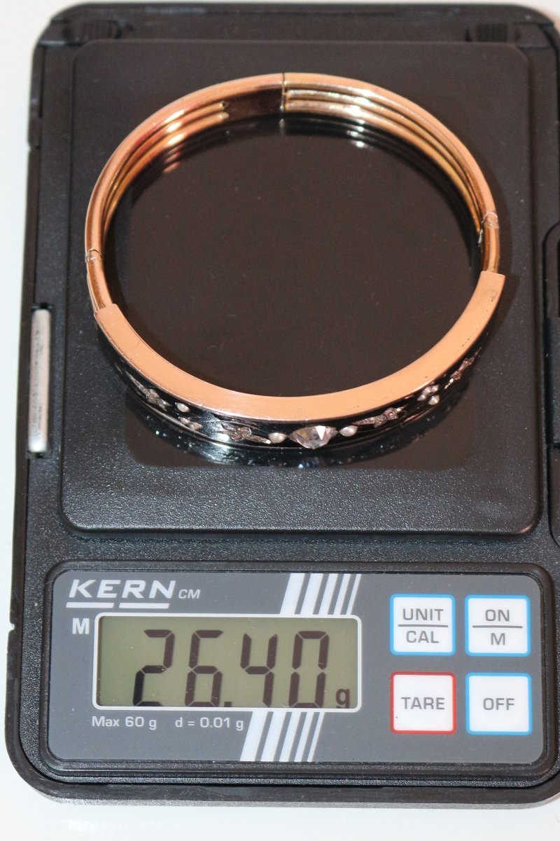 Bracelet Napoléon III Or Rose Et émail Noir