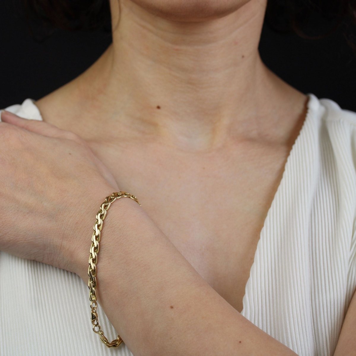 Bracelet OCCASION Maillons torsadés en or jaune - Castafiore