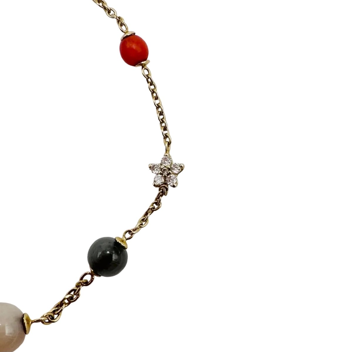 Bracelet OLE LYNGGAARD "Shooting Star" en or jaune, pierre de lune, corail et diamants - Castafiore