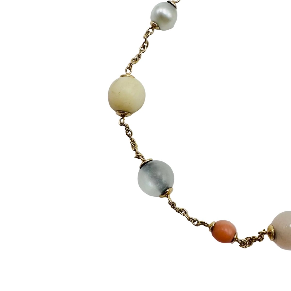 Bracelet OLE LYNGGAARD "Shooting Star" en or jaune, pierre de lune, corail et diamants - Castafiore