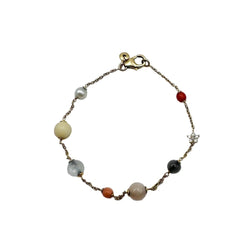 Bracelet OLE LYNGGAARD "Shooting Star" en or jaune, pierre de lune, corail et diamants - Castafiore