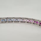 Bracelet or blanc serti de diamants et saphir multi-couleur - Castafiore