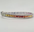 Bracelet or blanc serti de diamants et saphir multi-couleur - Castafiore