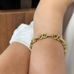 Bracelet - Or, diamants, saphirs et émeraudes - Castafiore