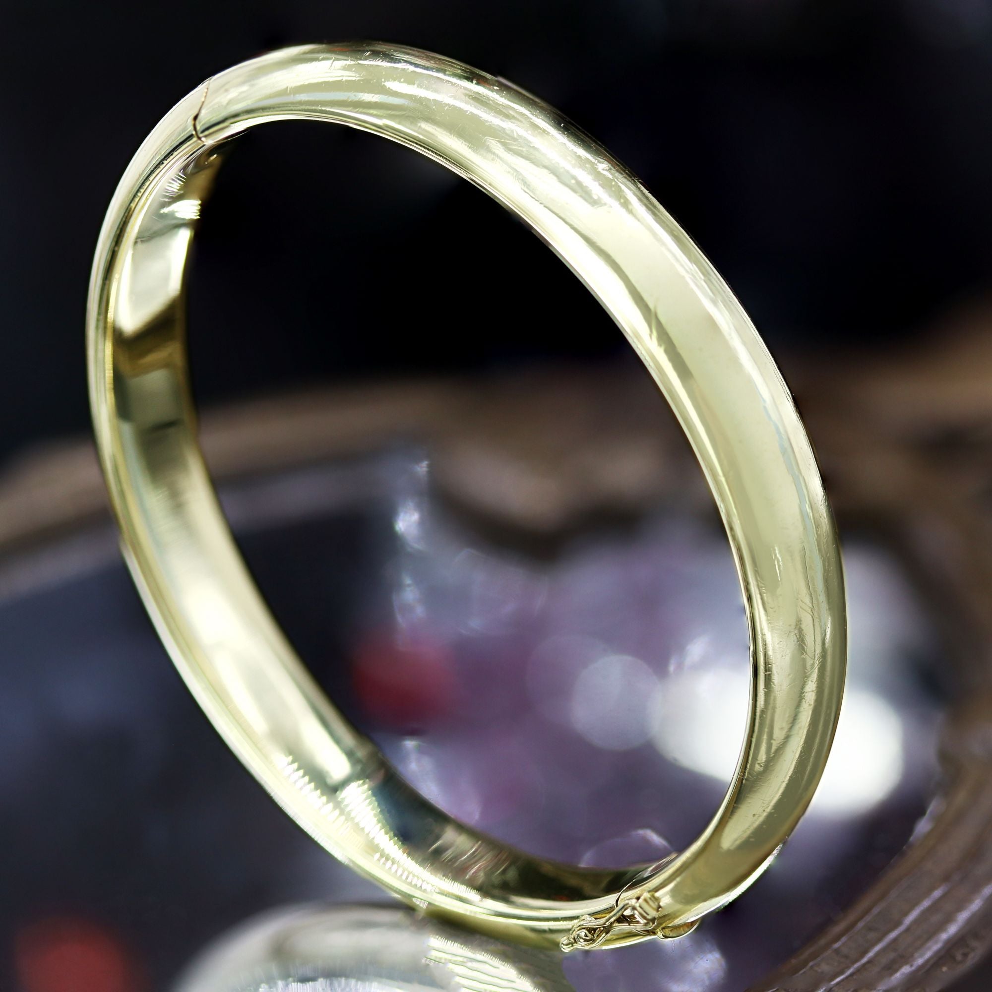 Bracelet or jaune demi jonc