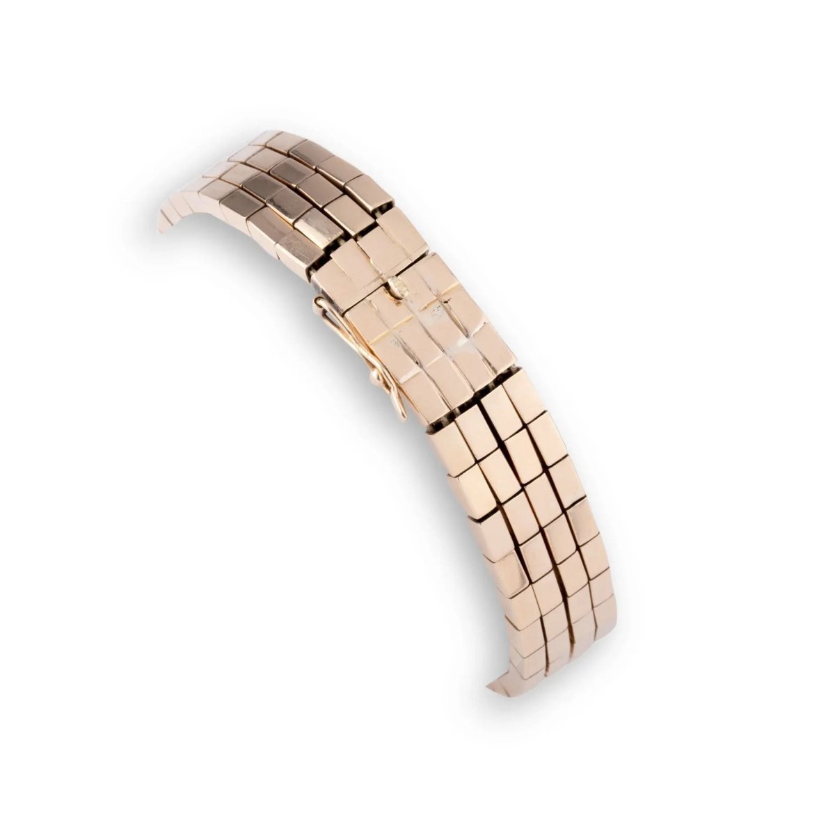 Bracelet or rose 18k formant des maillons rectangles - Castafiore