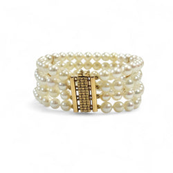 Bracelet perles en or jaune et perles de culture Akoya - Castafiore