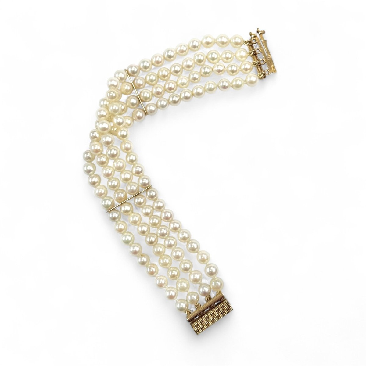 Bracelet perles en or jaune et perles de culture Akoya - Castafiore