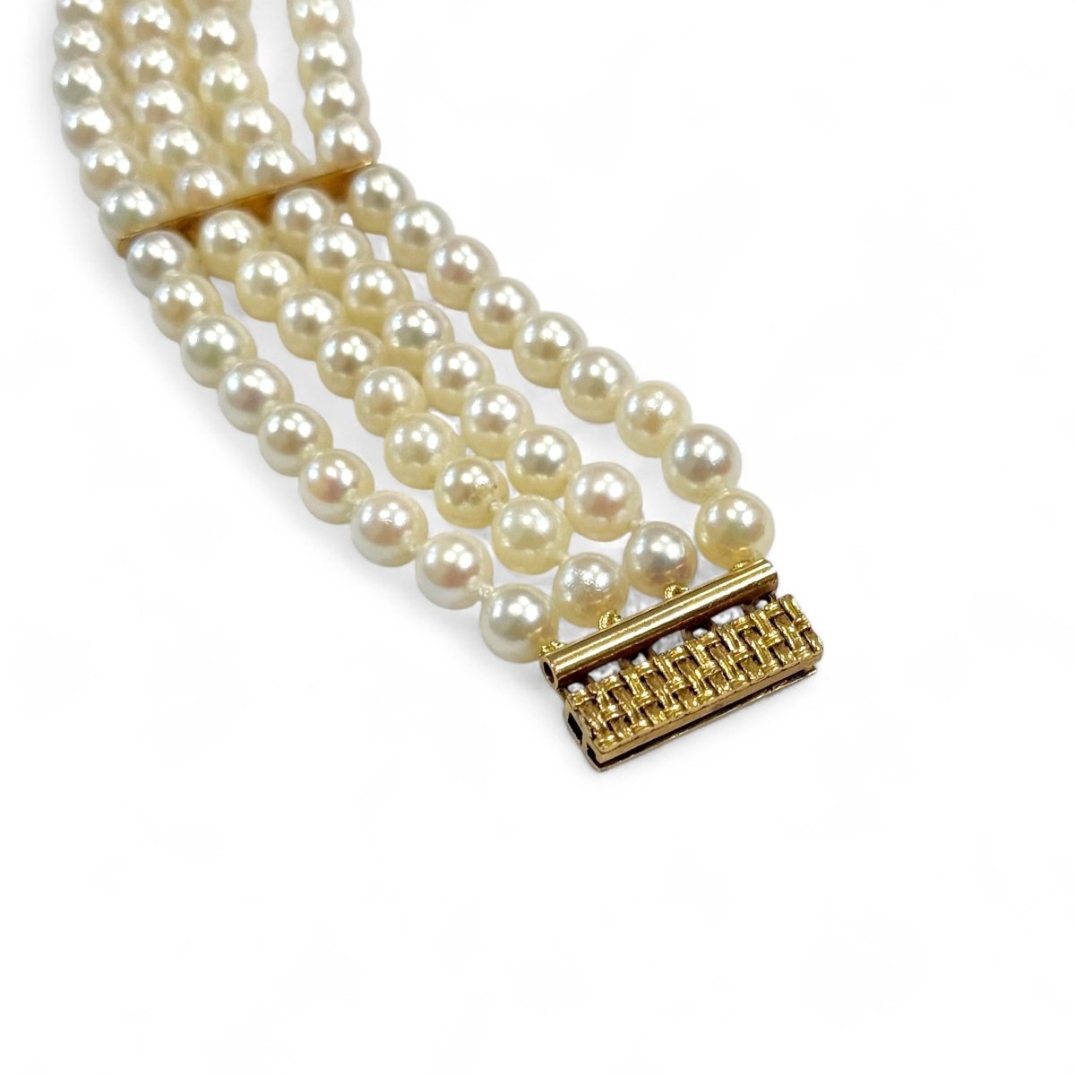 Bracelet perles en or jaune et perles de culture Akoya - Castafiore