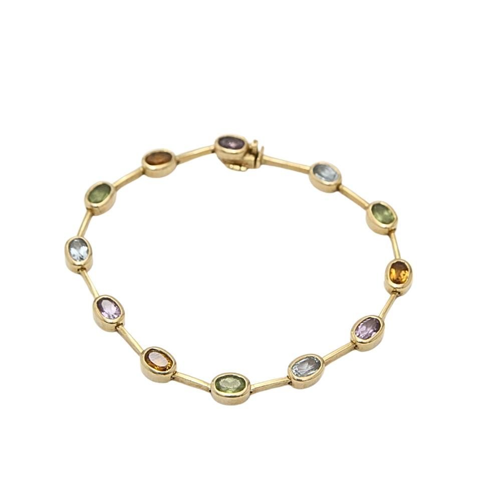 Bracelet plaqué or 18k avec pierres précieuses - Castafiore