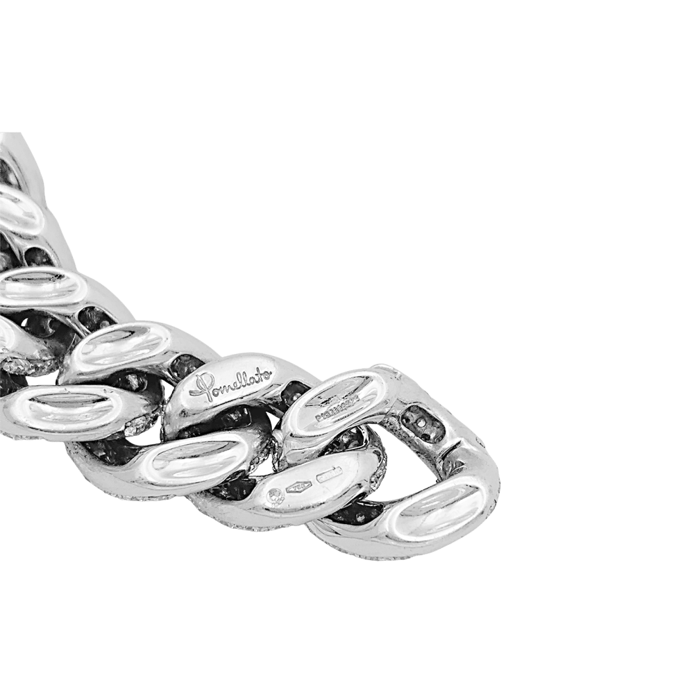 Bracelet POMELLATO Catene maille gourmette en or blanc et diamants - Castafiore