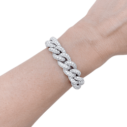 Bracelet POMELLATO Catene maille gourmette en or blanc et diamants - Castafiore