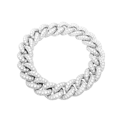 Bracelet POMELLATO Catene maille gourmette en or blanc et diamants - Castafiore