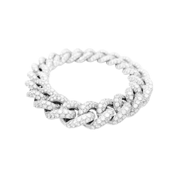 Bracelet POMELLATO Catene maille gourmette en or blanc et diamants - Castafiore