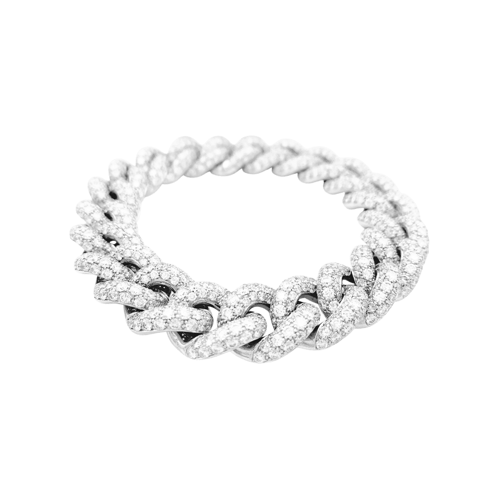 Bracelet POMELLATO Catene maille gourmette en or blanc et diamants - Castafiore