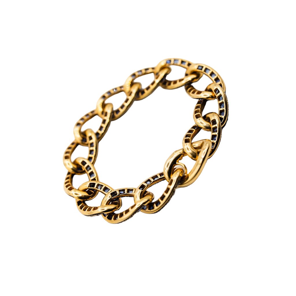 Bracelet POMELLATO "Tango" en or jaune et saphirs - Castafiore