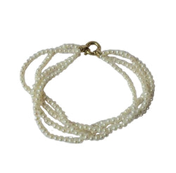 Bracelet quatre rangs en or jaune et perles de culture - Castafiore