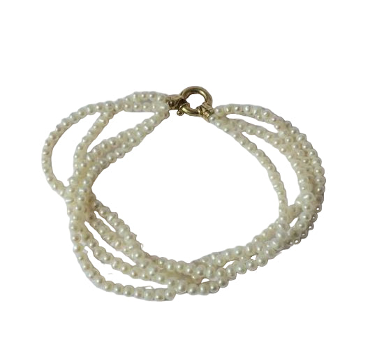 Bracelet quatre rangs en or jaune et perles de culture - Castafiore