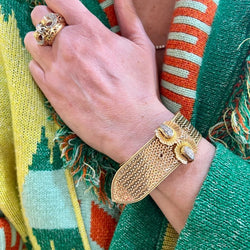 Bracelet Rétro Ceinture Diamants Or Jaune 18 Carats - Castafiore