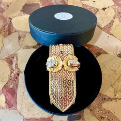 Bracelet Rétro Ceinture Diamants Or Jaune 18 Carats - Castafiore