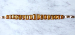 Bracelet Retro Ligne Citrines Sur Or Rose - Castafiore