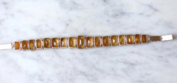 Bracelet Retro Ligne Citrines Sur Or Rose - Castafiore